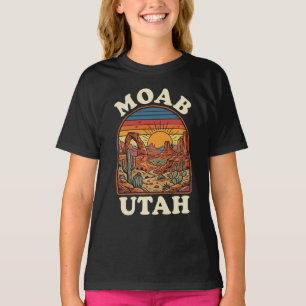 Camiseta Pôr do sol no deserto de Moab Utah   Viagem Retro 
