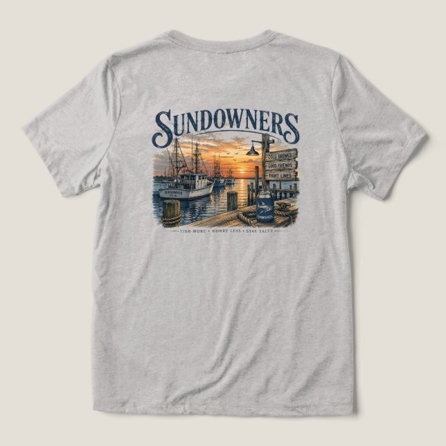 Camiseta Pôr do sol no Dock (Verso do Design )