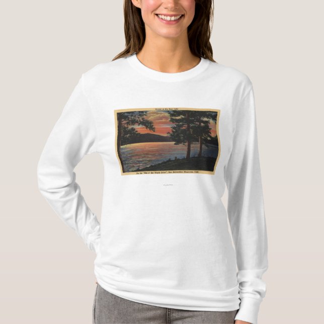 Camiseta Por do sol no lago big Bear (Frente)