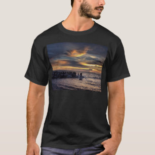 Camiseta Por do sol no porto de Charleston