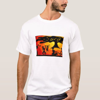 Camiseta Por do sol orgânico pintado T de África