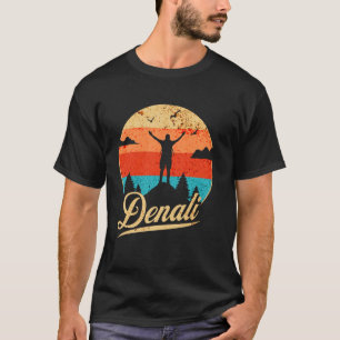 Camiseta Pôr do sol Parque Nacional Denali Retro Caminhada