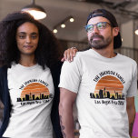 Camiseta Pôr do Sol Personalizado de Férias na Las Vegas St<br><div class="desc">Camisetas personalizadas legais do pôr do sol na silhueta de Las Vegas para as férias em família ou viagem de despedida de solteiro na cidade das luzes. Jogue de sol a sol nesta cidade e lembre-se disso com este souvenir de recordação.</div>