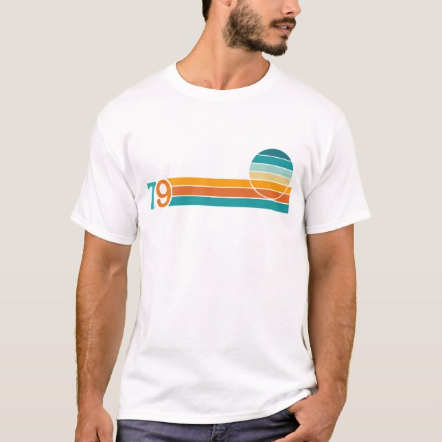 Camiseta Pôr do sol retrô 79 (Frente)