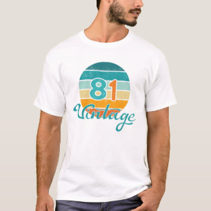 Camiseta Pôr do Sol Retro 81 Vintage Desgastado