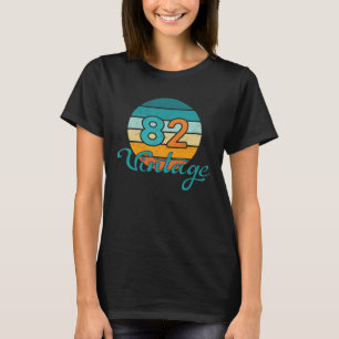 Camiseta Pôr do sol retrô 82 vintage desgastado