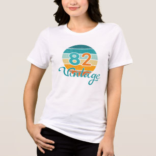 Camiseta Pôr do Sol Retro 82 Vintage Destruído