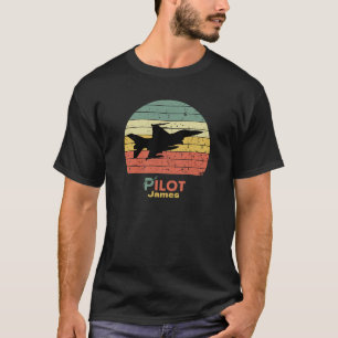 Camiseta Pôr do sol retrô, Avião de Caça a Jato, Piloto, Av