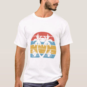 Camiseta Pôr do Sol Retro com Design de Cores Vintage e Pal