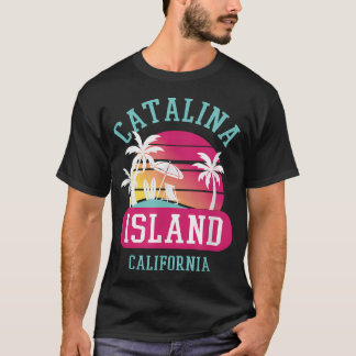 Camiseta Pôr do Sol Retro Cool da Ilha Catalina