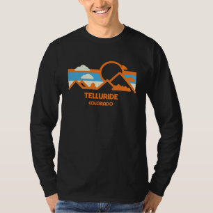 Camiseta Pôr do sol retrô da cordilheira do Colorado em Tel