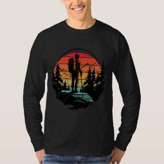 Camiseta Pôr do sol retrô de caminhante