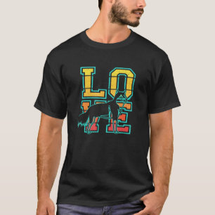 Camiseta Pôr do Sol Retro Divertido Eu Amo Meu Cachorro Hus