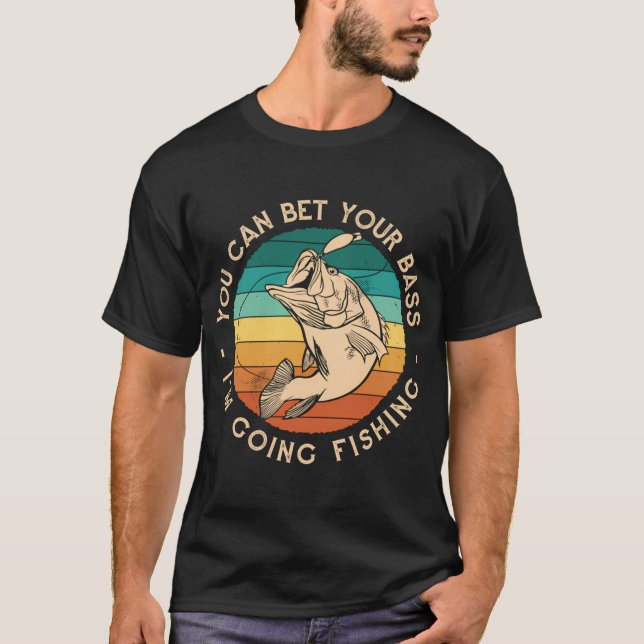 Camiseta Pôr do sol retrô engraçado de pesca (Frente)