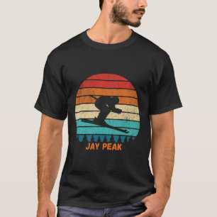 Camiseta Pôr do sol retrô Jay Peak Vermont Esqui Esquiador