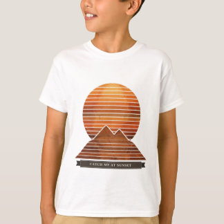 Camiseta Pôr do Sol Retro para Crianças "Me Encontre ao Pôr
