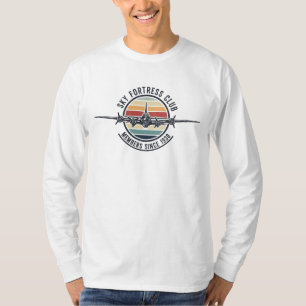 Camiseta Pôr do Sol Retro Vintage B-17 Aviação