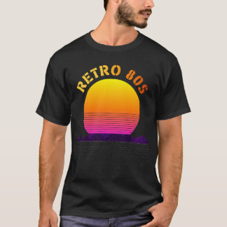Camiseta Pôr do sol retrô vintage dos anos 80