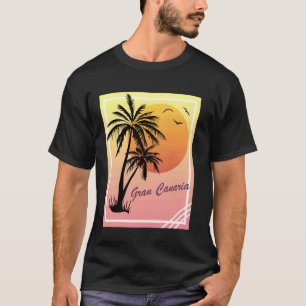 Camiseta Pôr do sol retrô vintage Gran Canaria