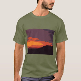 Camiseta pôr do sol simplificado