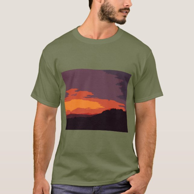 Camiseta pôr do sol simplificado (Frente)