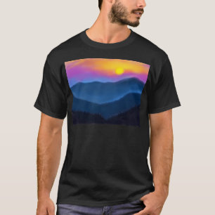 Camiseta Pôr do Sol Sobre as Montanhas Smokey Ativo