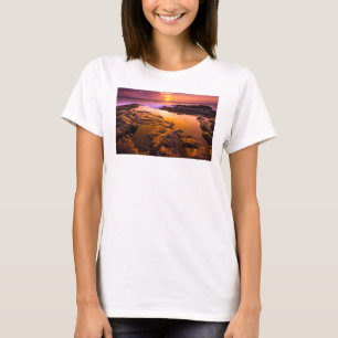 Camiseta Pôr do sol sobre poças de maré, Havaí