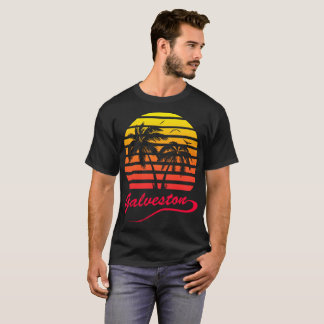 Camiseta Por do sol tropical de Galveston 80s