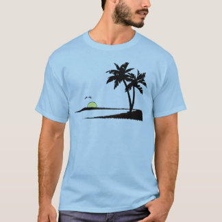 Camiseta por do sol tropical do verão