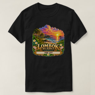 Camiseta Pôr do Sol Tropical Personalizado em Lombok