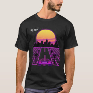 Camiseta Pôr do Sol Vaporwave Synthwave Cyberpunk Outrun 80