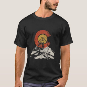 Camiseta Pôr do sol vintage da montanha da bandeira do Colo
