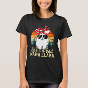 Camiseta Pôr do Sol Vintage Ela é uma Mamãe Llama Ruim Dias