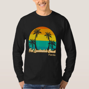 Camiseta Pôr do Sol Vintage Fort Lauderdale Praia FL Verão