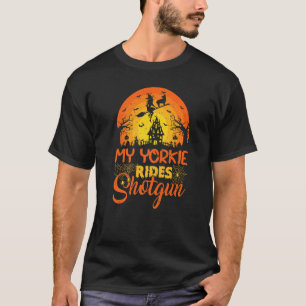 Camiseta Pôr do sol vintage meu cachorro Yorkie passeia de