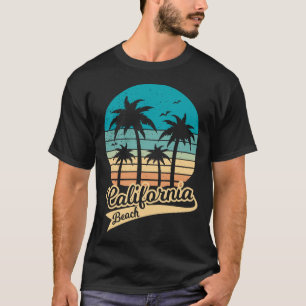 Camiseta Pôr do Sol Vintage na Praia da Califórnia