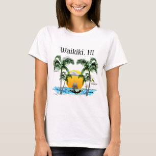 Camiseta Por do sol Waikiki Havaí da praia