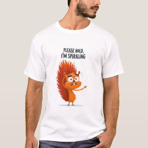 Camiseta Por Favor Aguarde Estou Girando Esquilo Engraçado