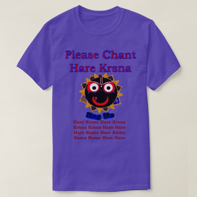 Camiseta Por favor, cantem Hare Krsna Jagannath me abraçand (Frente do Design)