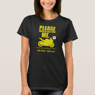 Camiseta Por Favor, Cuidado - Sensibilização Para Motocicle