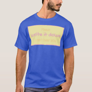 Camiseta Por favor, escreva-o em amarelo