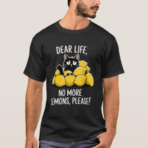 Camiseta Por Favor Não Mais Limões Gato Engraçado Irônico