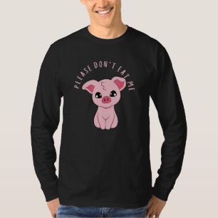 Camiseta Por favor, não me coma doce Anim vegetariano de po