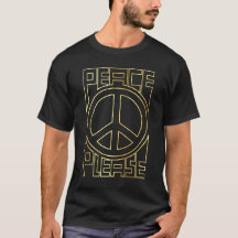 Por Favor Paz Letreiro Contorno Dourado Suave