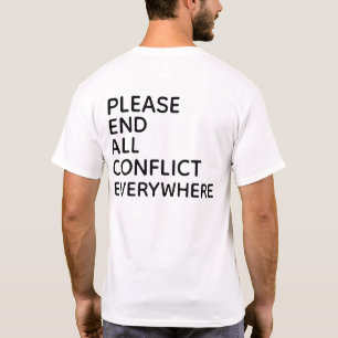 CAMISETA POR FAVOR, TERMINE TODO CONFLITO EM TODO LUGAR