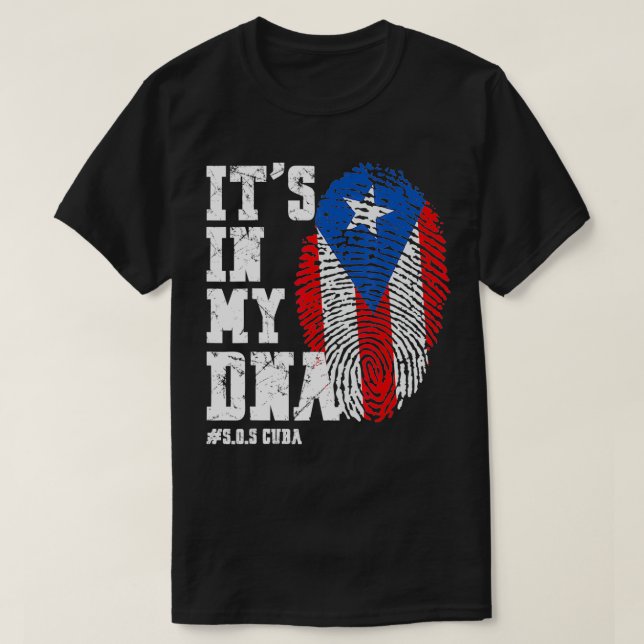 Camiseta Por isso Cuba é o Banho Cubano que está no meu DNA (Frente do Design)