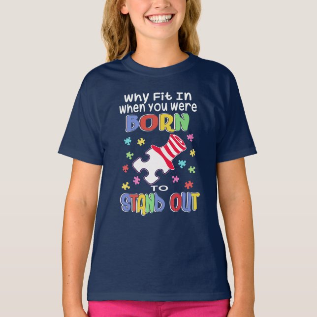Camiseta Por Que Ajustado No Autismo Suporta Novidade De An (Frente)