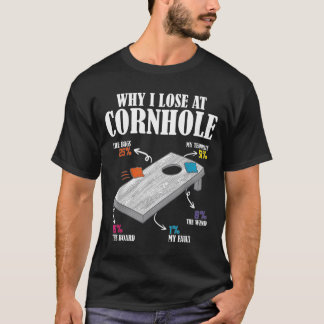 Camiseta Por que eu perco no Cornhole