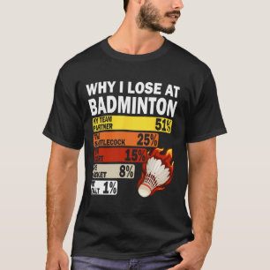 Camiseta Por Que Eu Perder Em Badminton Engraçado Minha Cul