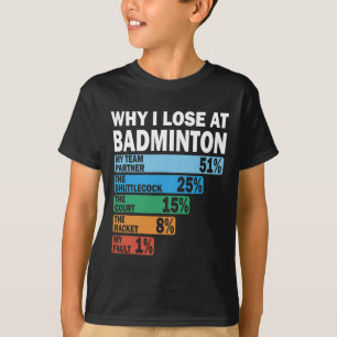 Camiseta Por Que Eu Perder Em Badminton Engraçado Minha Cul